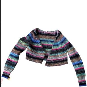 Multicolor Striped Cropped Women's Sweater
